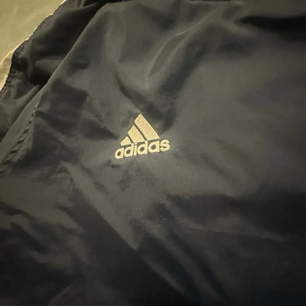 Vintage Adidas Windbreaker Mens Large Pullover Sweatshirt Striped Y2K 00s Navy